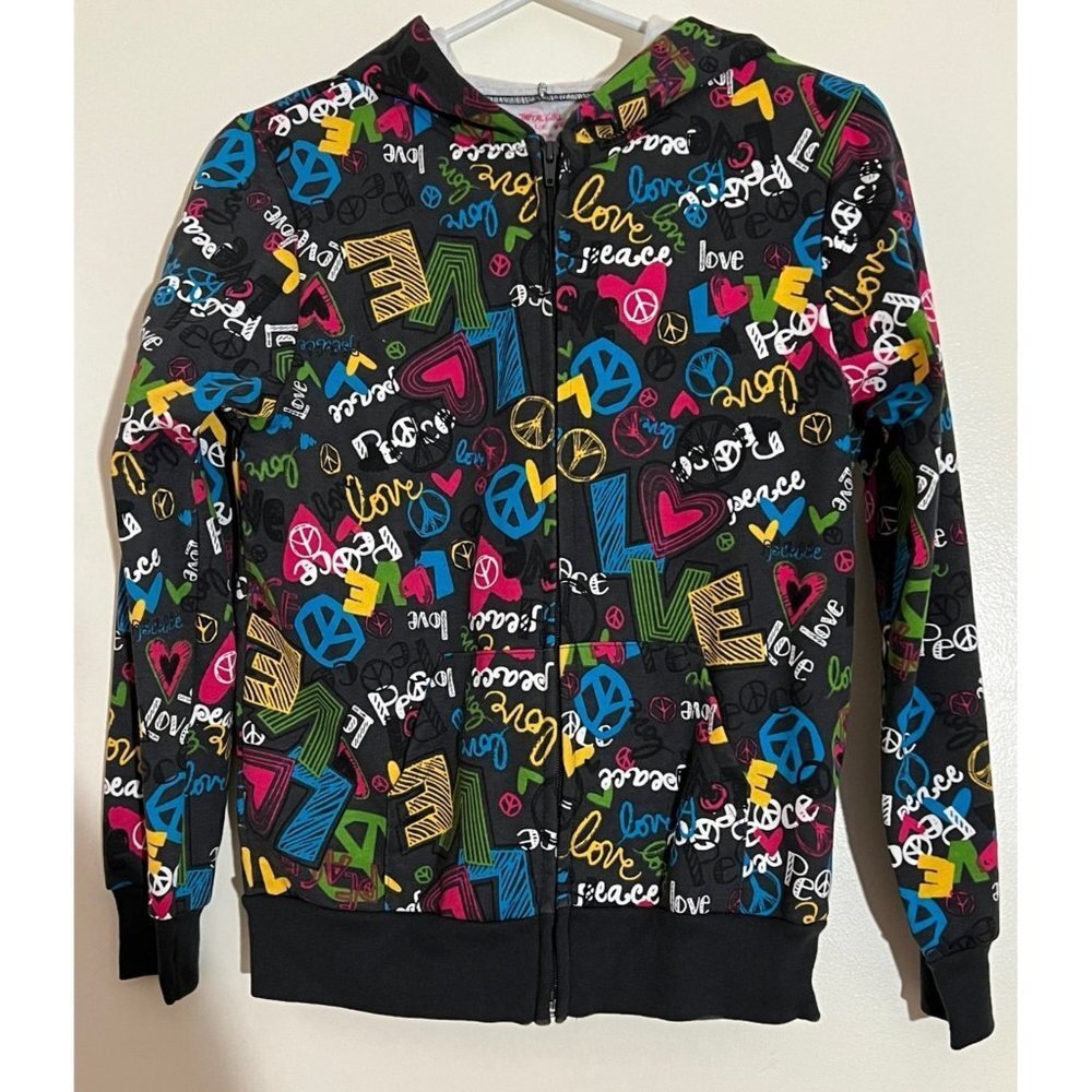 Total Girl PEACE Rainbow Jacket — LARGE — NWOT